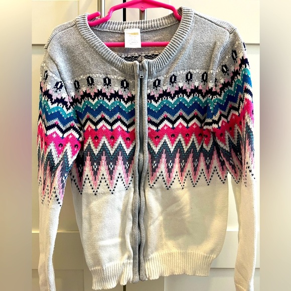 Gymboree M (7/8) zip up fair isle sweater - Picture 1 of 6